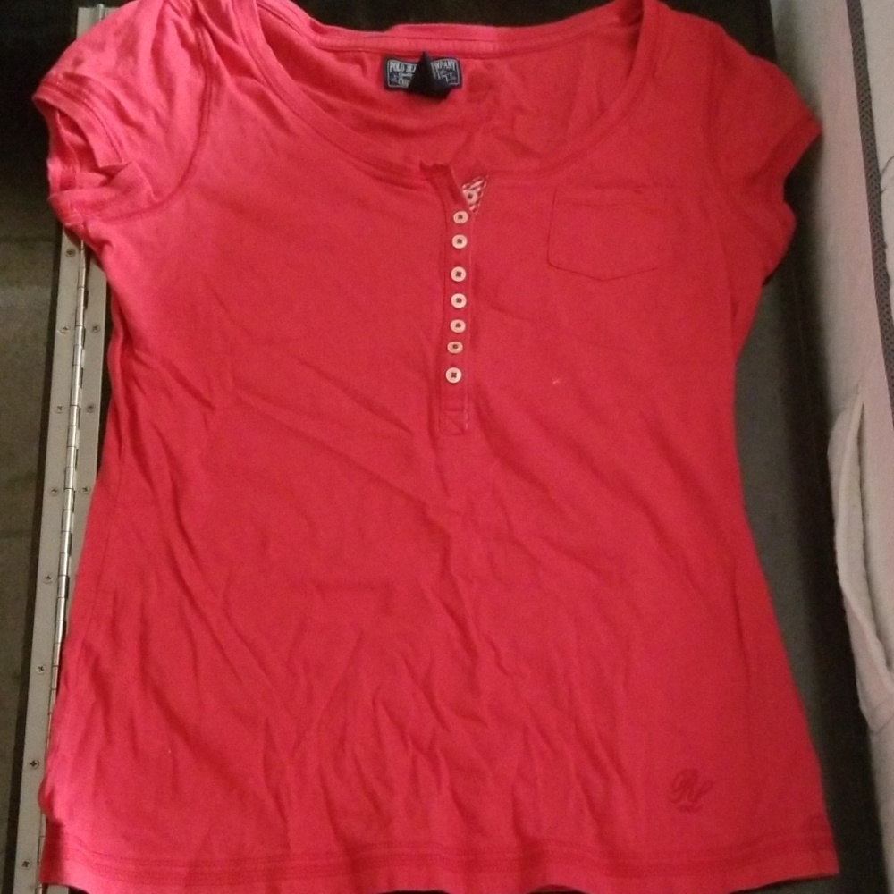 Button down Polo Jean's company t shirt